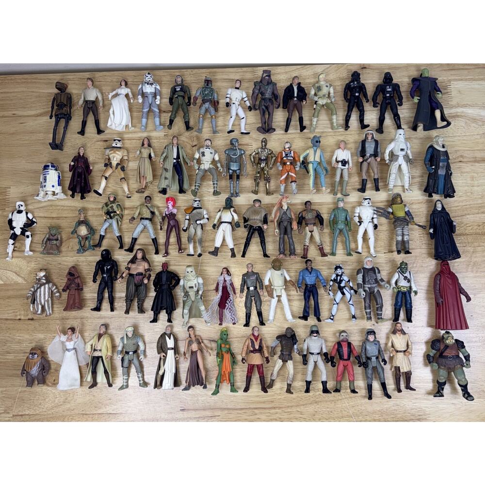 Vintage Lot Of 70 1990s Kenner Star Wars Action Figures 4”